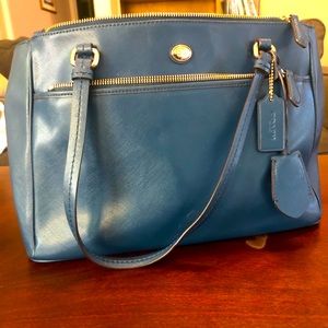 Coach purse in dark teal, gold hardware- EUC